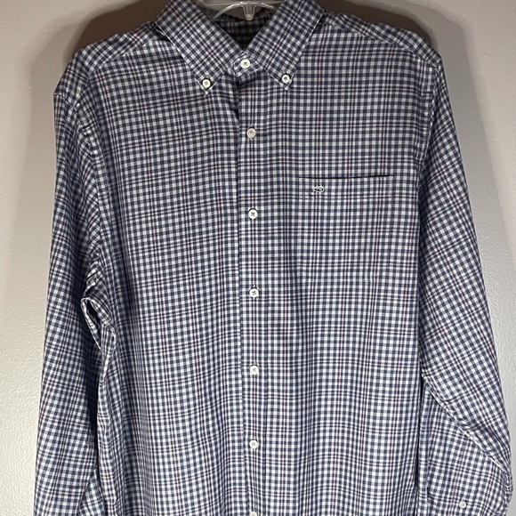 Southern Tide Shirt Mens Medium Blue Gingham Button Up Skipjack Logo Long Sleeve - Picture 2 of 12